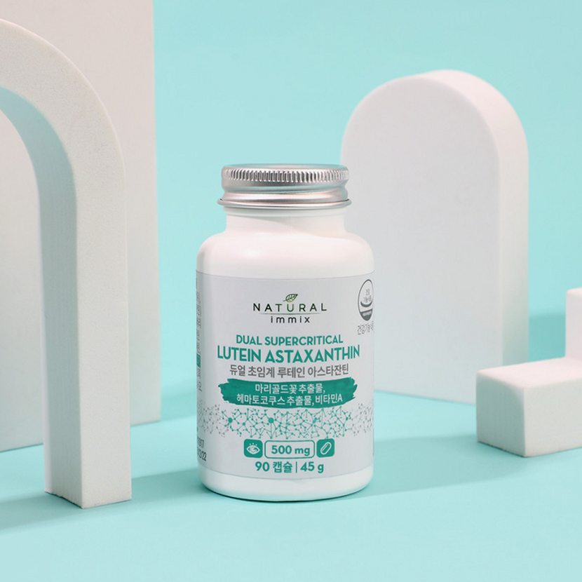 듀얼 초임계 루테인 아스타잔틴 빌베리 100mg (3개월분) 눈건강 90캡슐, 1개